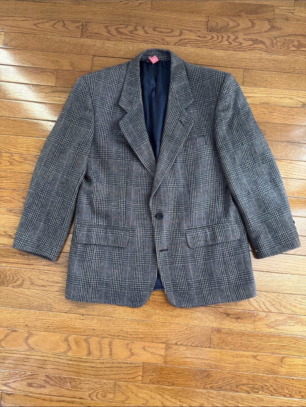 Men's Glen Plaid Sport Coat - Classic Gray Notch Lapel
